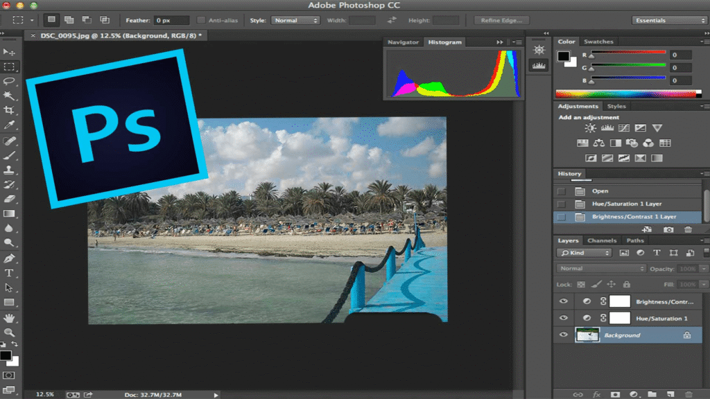 adobe photoshop editing screen for photos