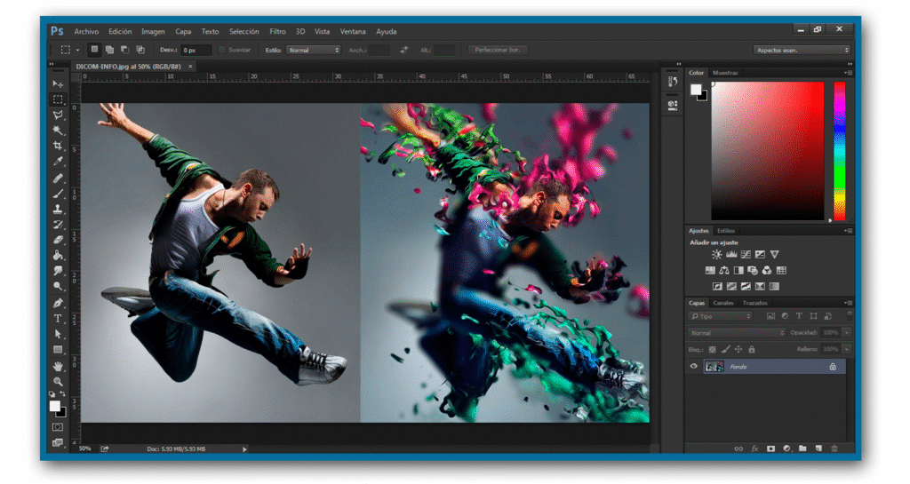 Adobe photoshop editing screen